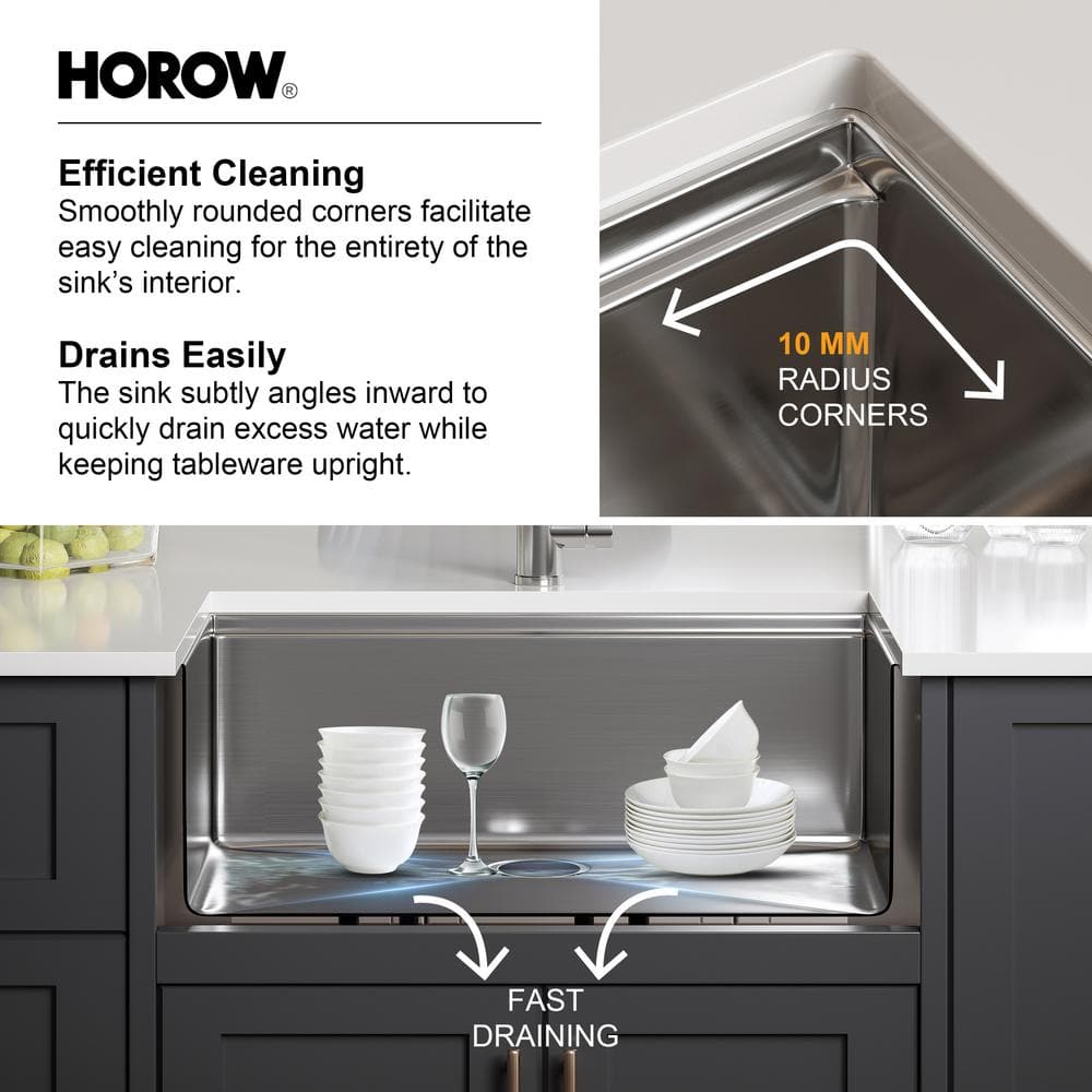 Magnus 30'' Stainless Steel Single Bowl Farmhouse Kitchen Sink with Workstation