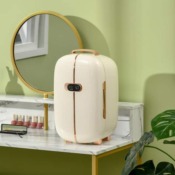 Cold White Small Fridge for Bedroom and Travel, Durable and Lightweight  make-up