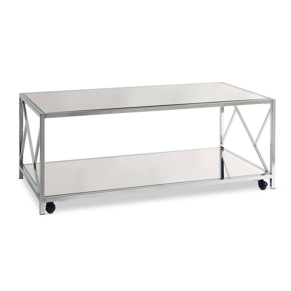 Stella 47" Chrome Rectangular Contemporary Coffee Table