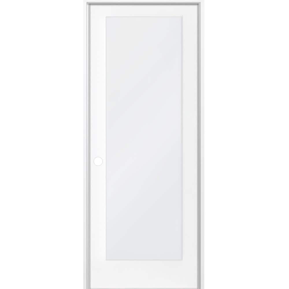 30 in. x 80 in. 1-Lite Satin Etch Solid HybridCore MDF Primed Right-Hand Single Prehung Interior Door price history on PriceWatchPro