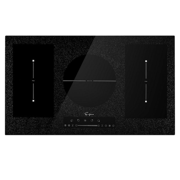 Empava 36 in. Electric Induction Built-in Modular Cooktop in Black with 5 Elements and Bridge Zone