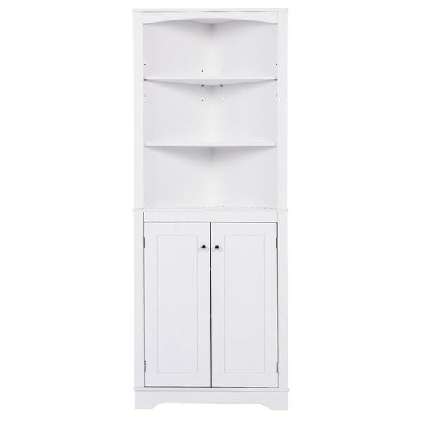 Manusite 24.4 in. W x 17.7 in. D x 63.8 in. H White Linen Cabinet YXX ...