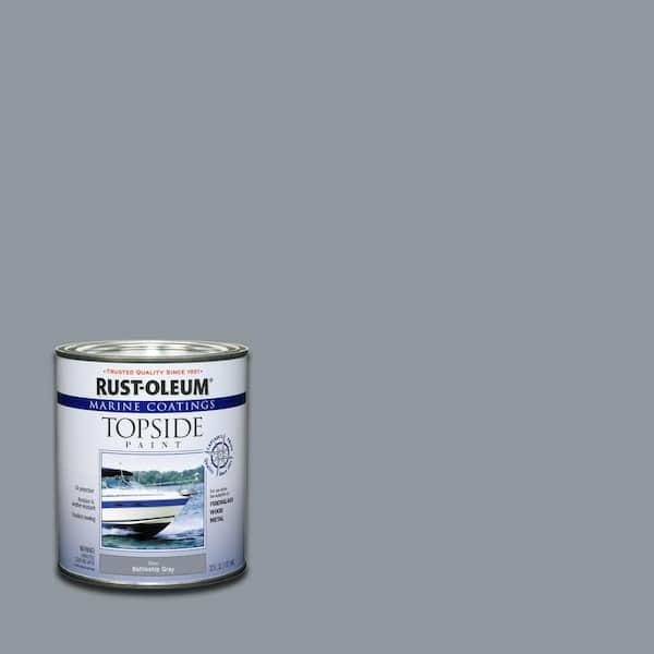Rust Oleum Marine 1 Qt Gloss Battleship Gray Topside Paint 4 Pack 207005 The Home Depot - Rustoleum Topside Paint Colors