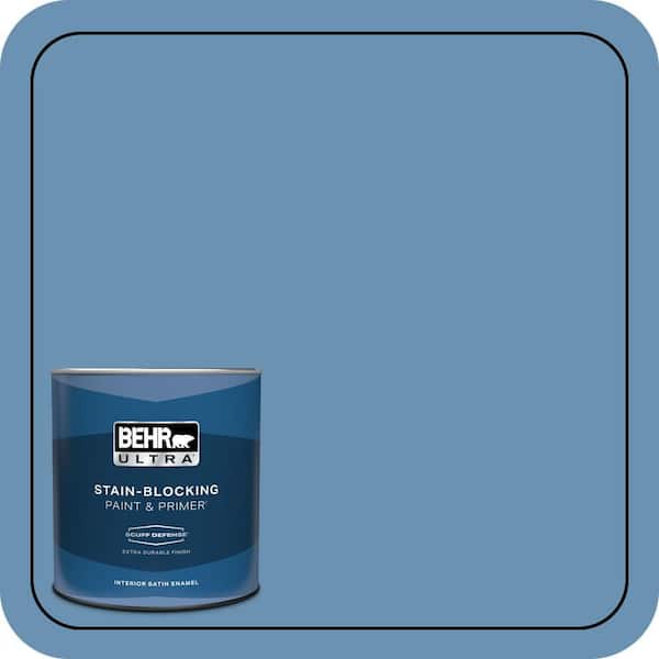 BEHR ULTRA 1 qt. #M510-4 Brittany Blue Extra Durable Satin Enamel Interior Paint & Primer