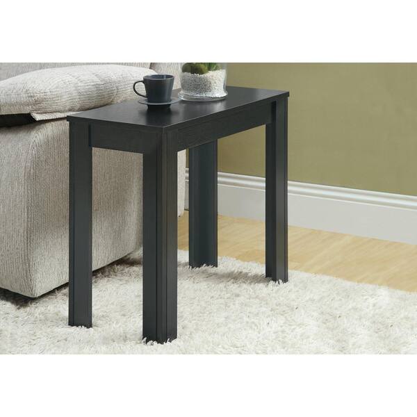 HOMESTOCK 12 in. Black Rectangle Wood End Table with Drawer and Shelf Solid  Narrow Side Table For Bedrooms Ideal For Small Spaces 89425WF - The Home  Depot