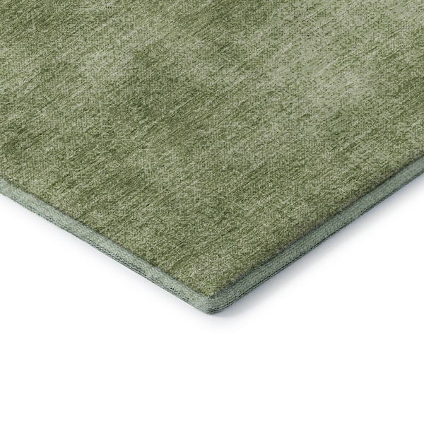 Mayfield Premium Machine Washable Abstract AMF1018 Green 3 ft. x 5 ft. Area Rug