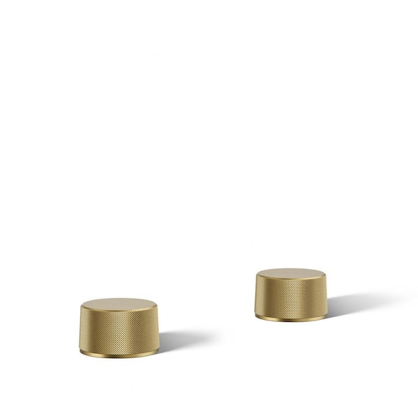 KOHLER Components Bathroom Sink Handles with Oyl Design in Vibrant Brushed Moderne Brass