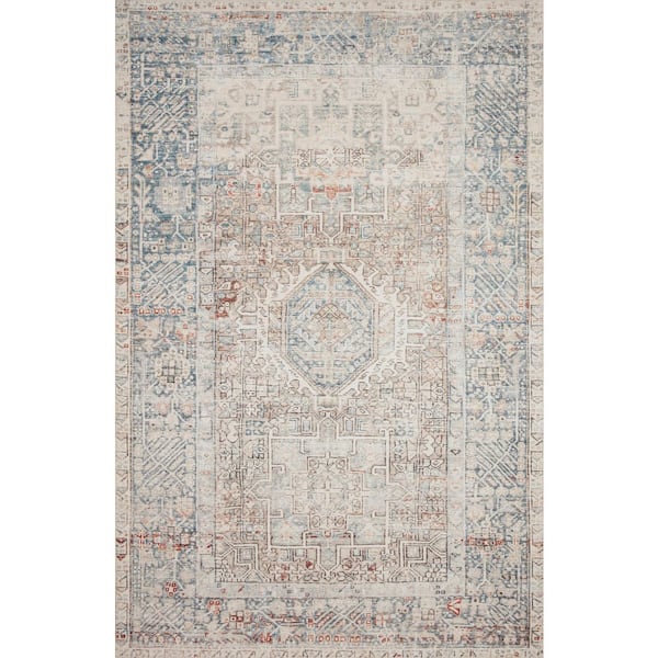 Chris Love Julia Jules Natural / Ocean 9 ft. 6 in. x 14 ft. Traditional Area Rug