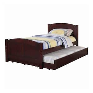 Fascinating Cherry Brown Wooden Twin Bed with Trundle