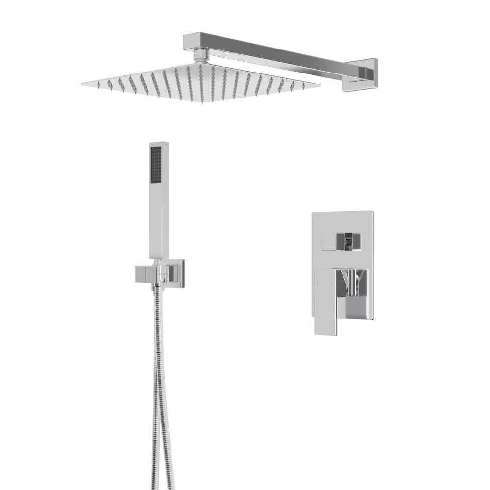 Boyel Living 1 Spary 10 in. Dual Shower Head Wall Mounting Fixed and Handheld Shower Head 2.5 GPM in Chrome