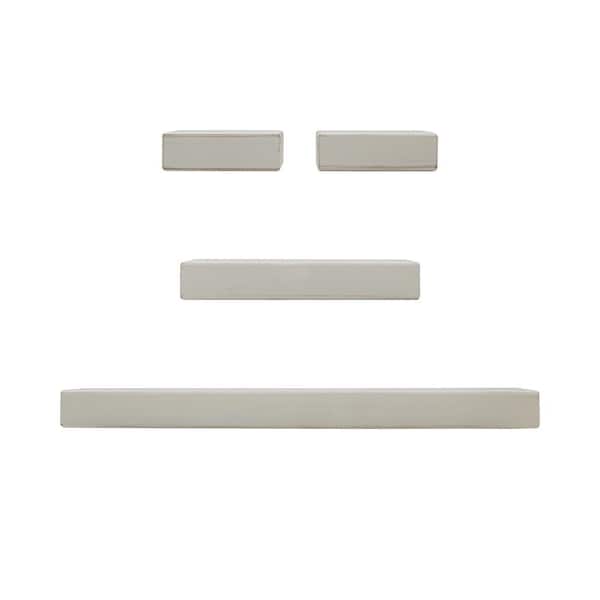 24 in. x 6 in. White Veneer/MDF Chunky Decorative Wall Shelf (Set of 4)