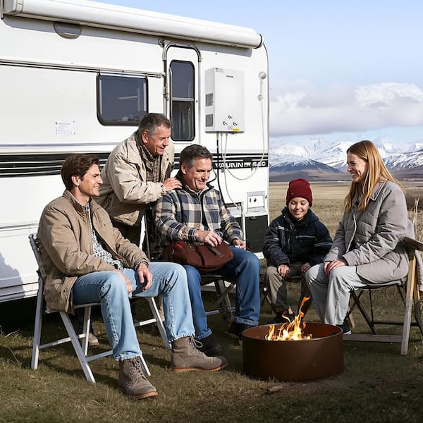 Portable Propane Water Heater, 10L Tankless Outdoor Water Heater, with Accessory Set for RV Camping Trips Cabins Barns