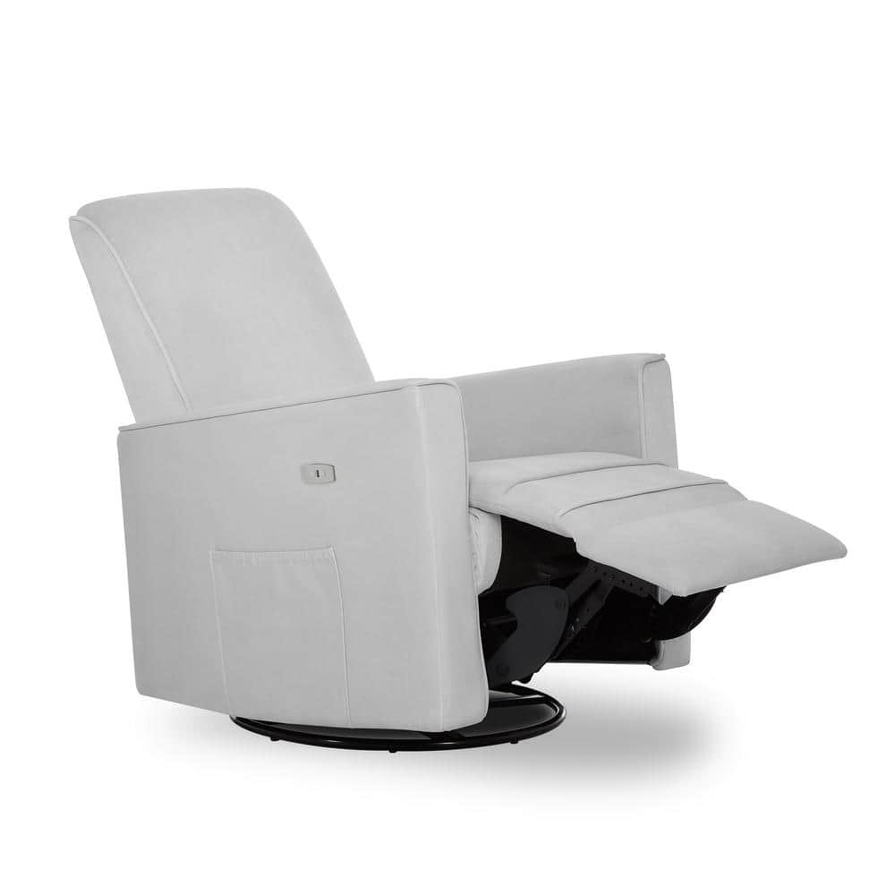 Harlow Deluxe 31" Gray Metal Swivel & Power Recliner with USB
