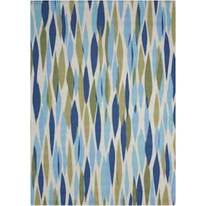 Bits and Pieces Seaglass 8 ft. x 11 ft. Geometric Modern Indoor/Outdoor Patio Area Rug