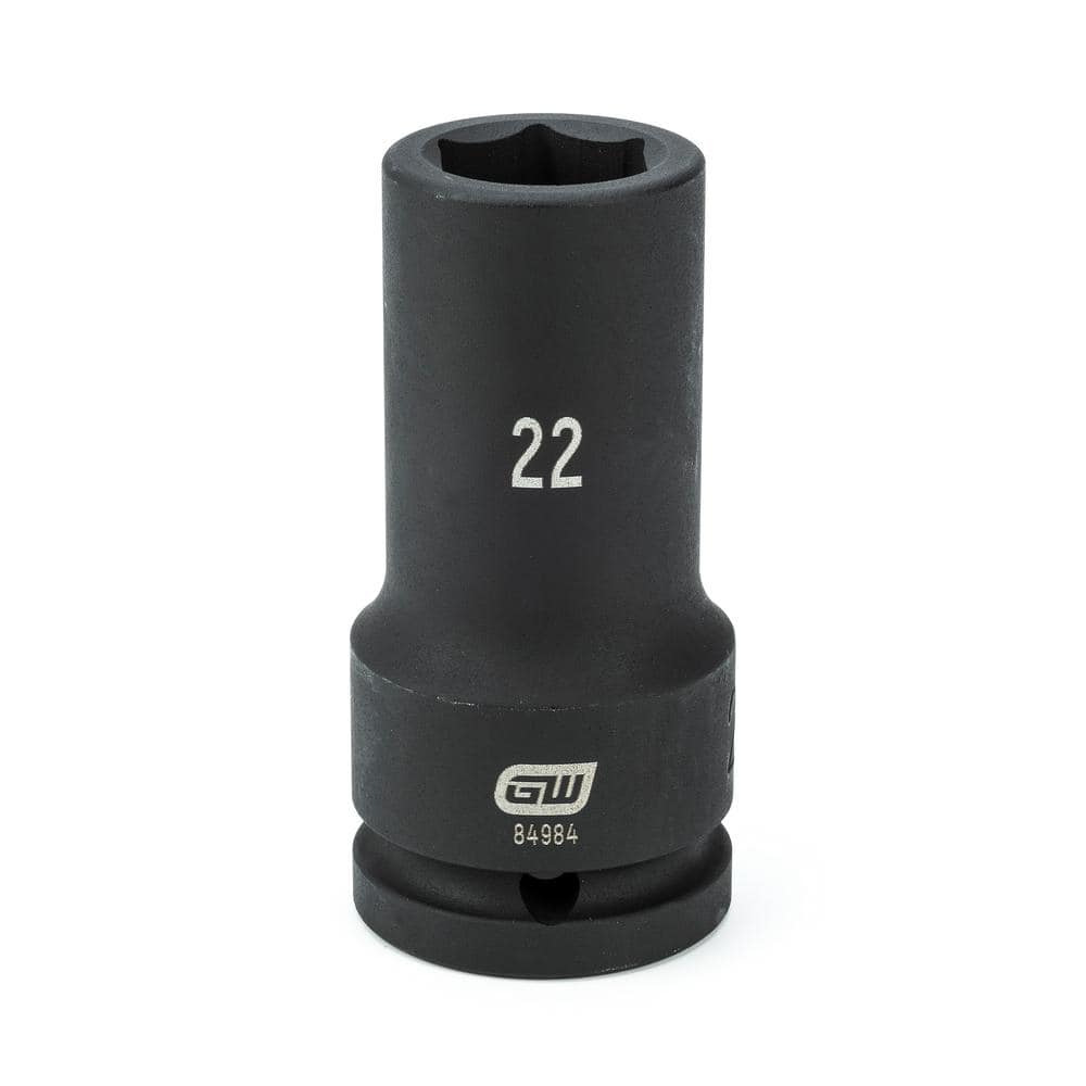GEARWRENCH 3/8" Drive 22mm Deep Impact Socket - 6 Point Metric - Chrome Molybdenum Steel
