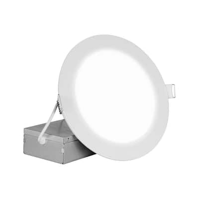 REL 6 in. Round 3000K Remodel IC-Rated Recessed Integrated LED Edge Lit Downlight Kit, White