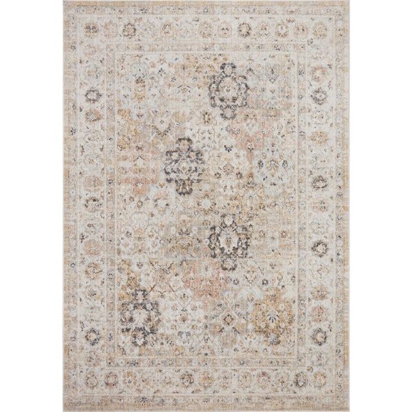 LOLOI II Monroe Beige/Multi 5 ft. 3 in. x 7 ft. 9 in. Traditional Area Rug