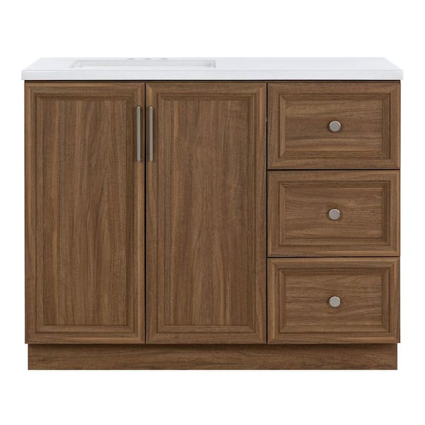 Bannon 43 in. Single Sink Nocera Freestanding Bath Vanity with Granite-Look Colorpoint White Cultured Marble Top