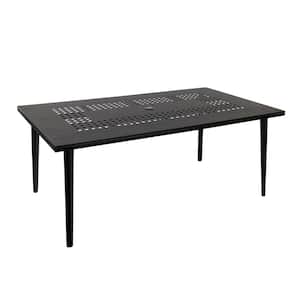 72 in. x 42 in. x 30 in. Darby Rectangular Aluminum Stamp Dining Table