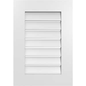 18 in. x 26 in. Rectangular White PVC Paintable Gable Louver Vent Functional