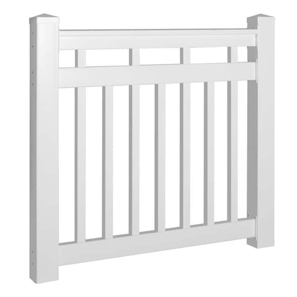 Weatherables Hallandale 3.5 ft. H x 5 ft. W White Vinyl Railing Gate Kit