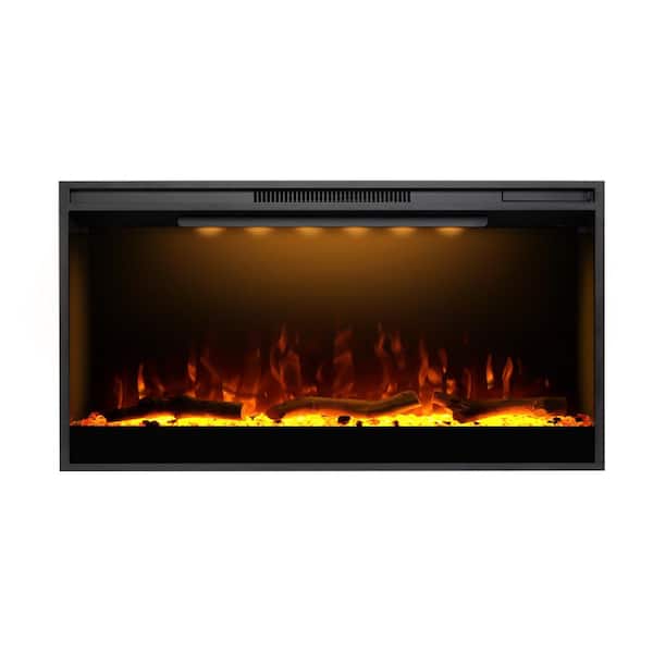 Casainc 36 In Wall Mounted Glass, 36 Electric Fireplace Tv Stand