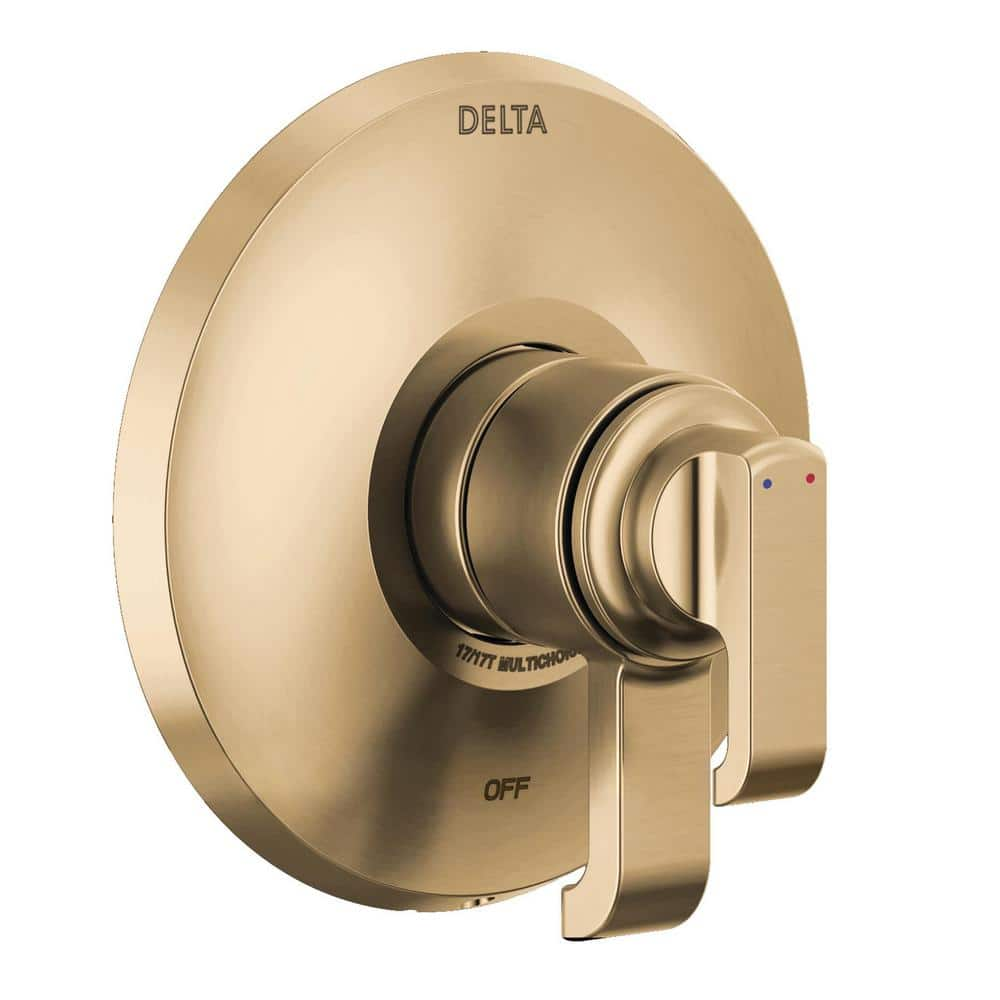 Delta Tetra 1 Handle Wall Mount Valve Trim Kit In Lumicoat Champagne