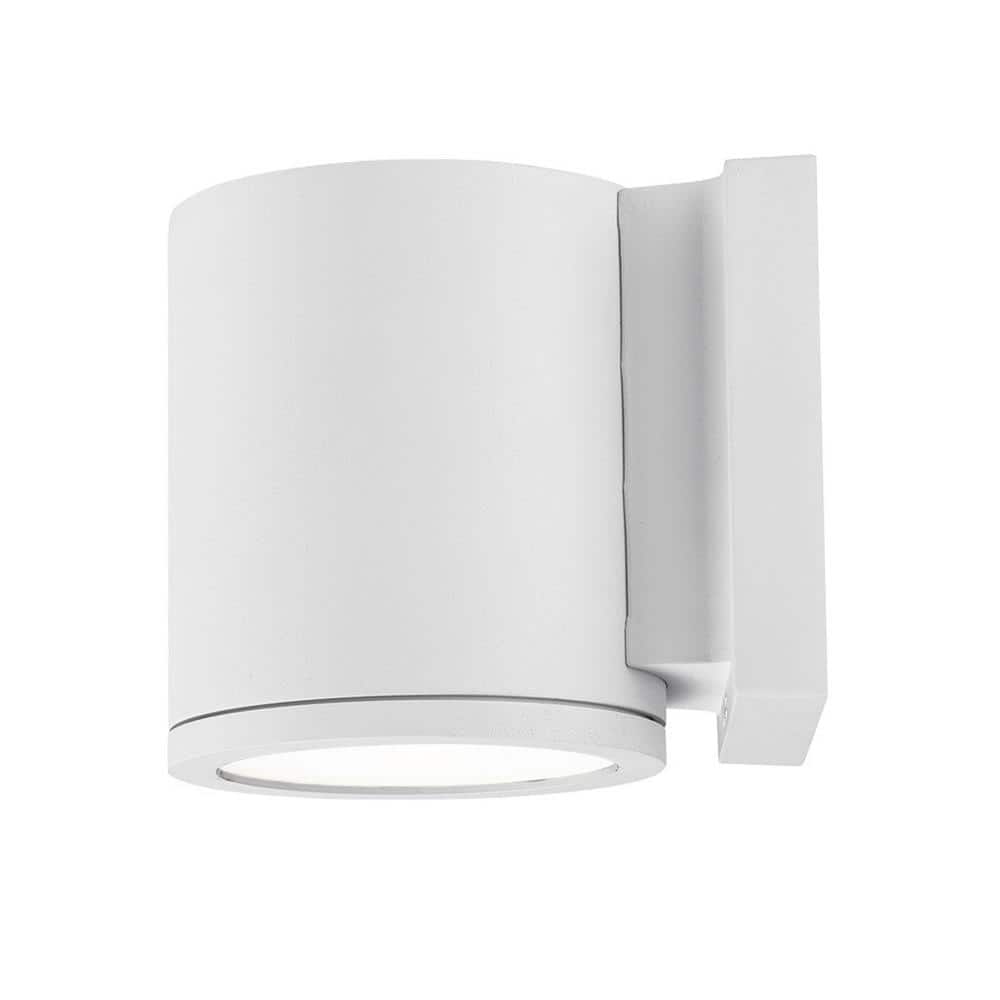 Sleek Cylinder 5" White LED Sconce - Energy Star Dimmable