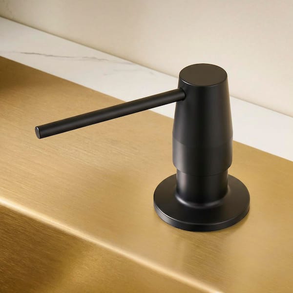 Matte Black All Metal Countertop Soap Dispenser and Lotion Dispenser with Refillable Bottle