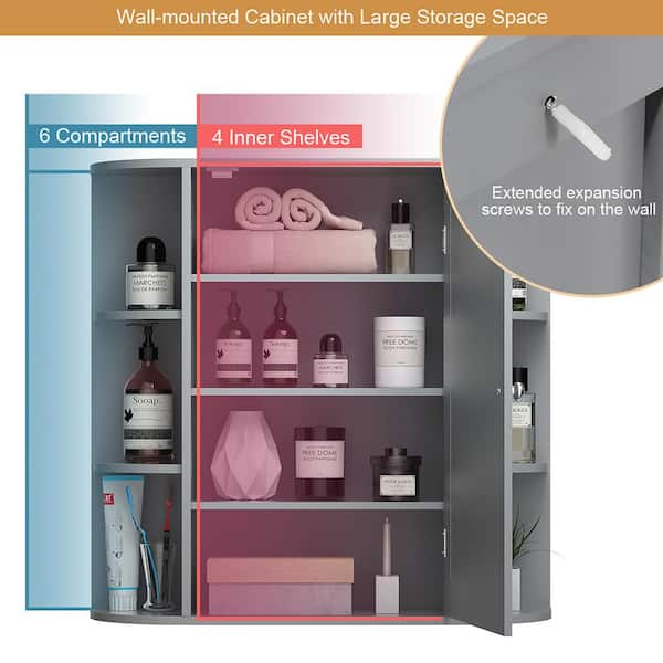 Wall-Mounted Cabinet, 25.6x18.9x9.1inch Storage Cabinet Home