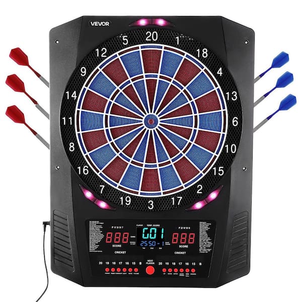 Electronic Dart Board, 13.5 in. Target Dartboard with 45 Games, 6 Dart Shafts with 50 Soft Tips for Home Party Bar