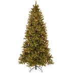 7-1/2 ft. Feel Real Downswept Douglas Slim Fir Hinged Artificial Christmas Tree with 600 Clear Lights