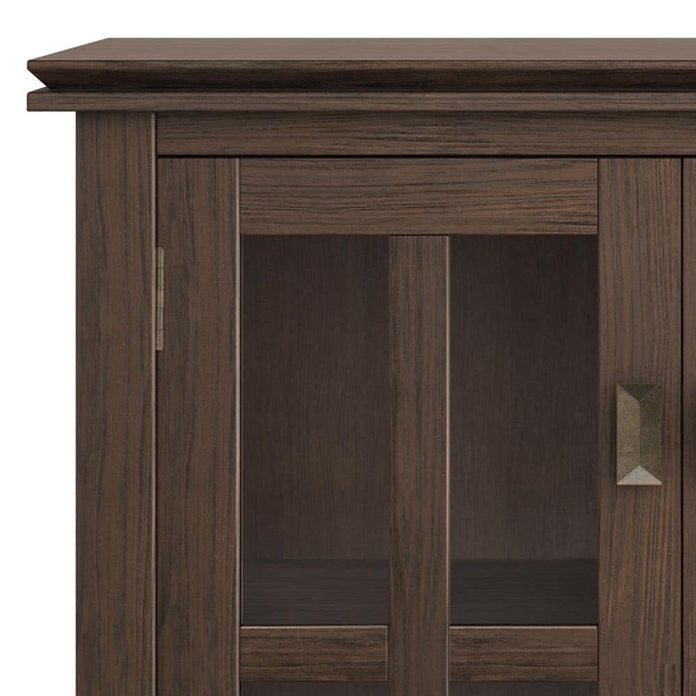 Traditional Artisan Solid Wood Office Storage Cabinet, Farmhouse Brown