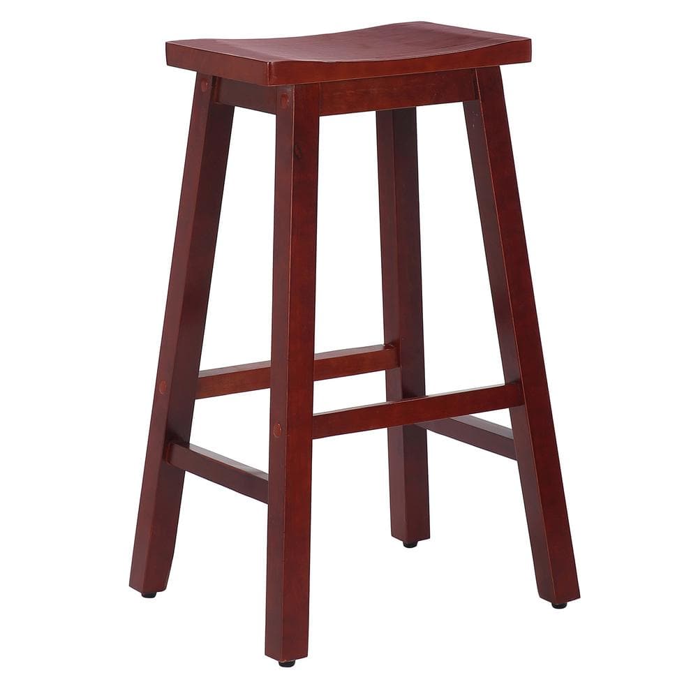 Cherry 29" Backless Saddle Wood Counter Stool Set