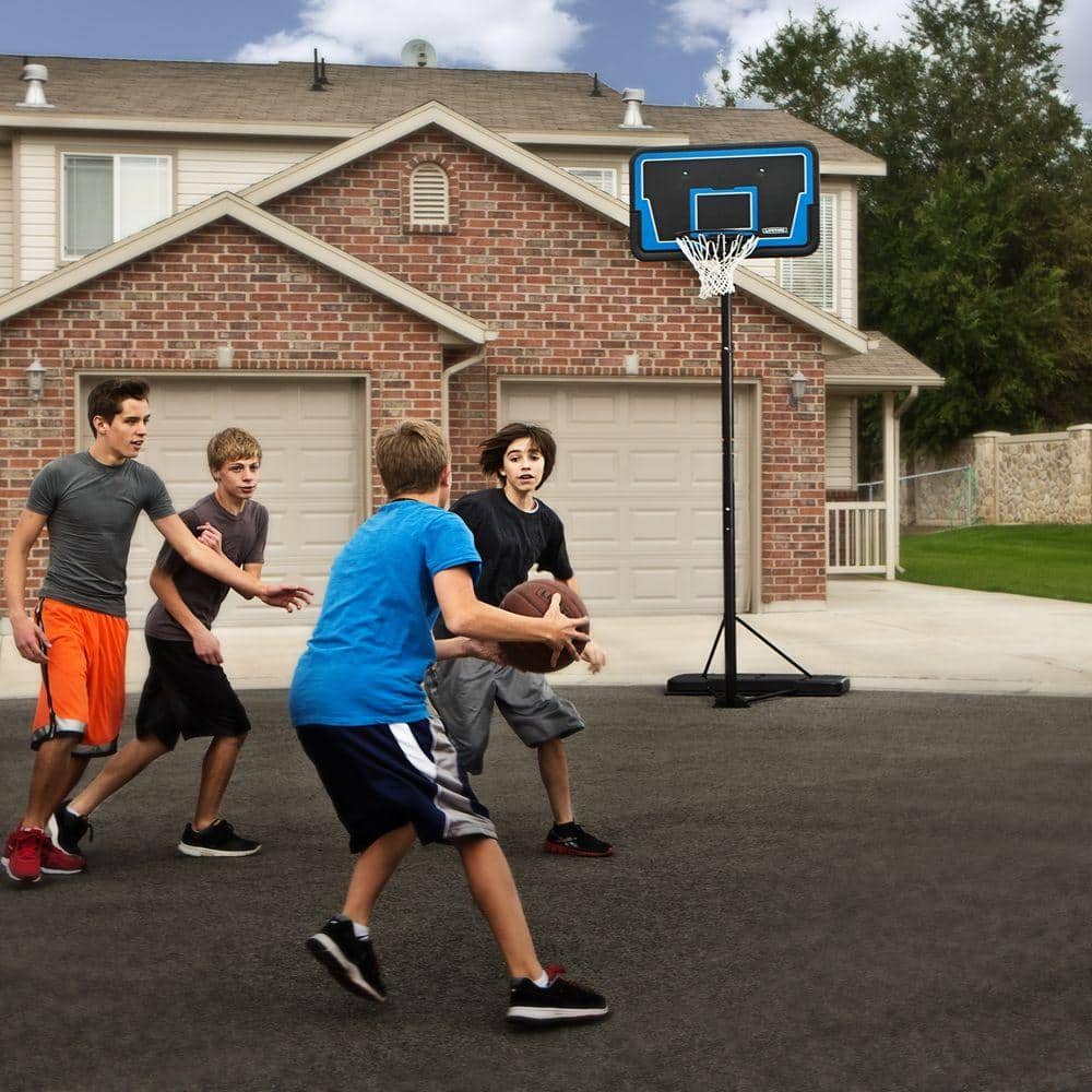 44" Black and Blue Acrylic Portable Basketball Hoop