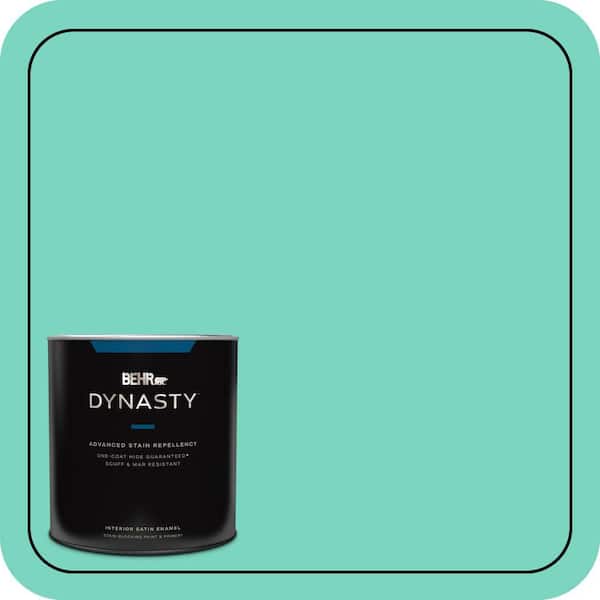BEHR DYNASTY 1 qt. #P430-3 Green Parakeet Satin Enamel Interior Stain-Blocking Paint and Primer