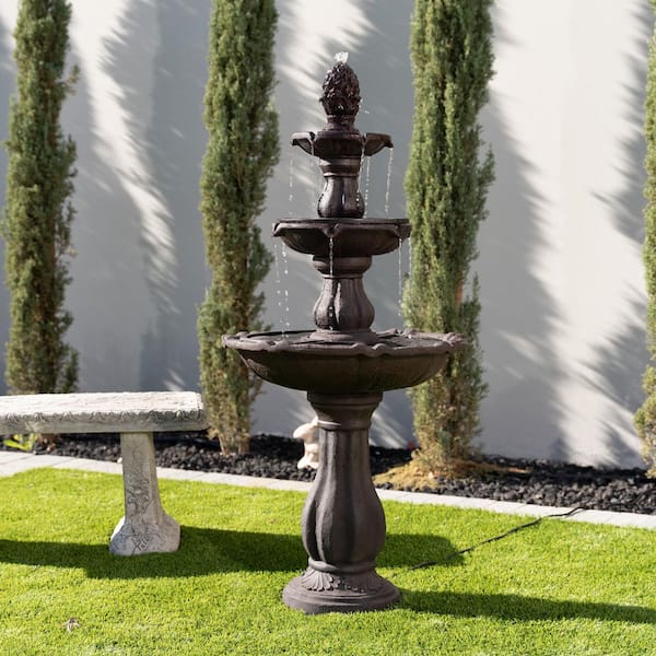XBRAND 52 in. Tall 3-Tier Freestanding Waterfall Fountain, Outdoor