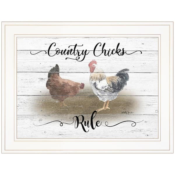 HomeRoots Charlie Country Chicks Rule 1-Piece Framed Wall Art 15 in. x 19 in.
