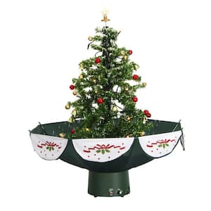 2 ft. Green Prelit Artificial Christmas Tree with Music and Green Umbrella Base