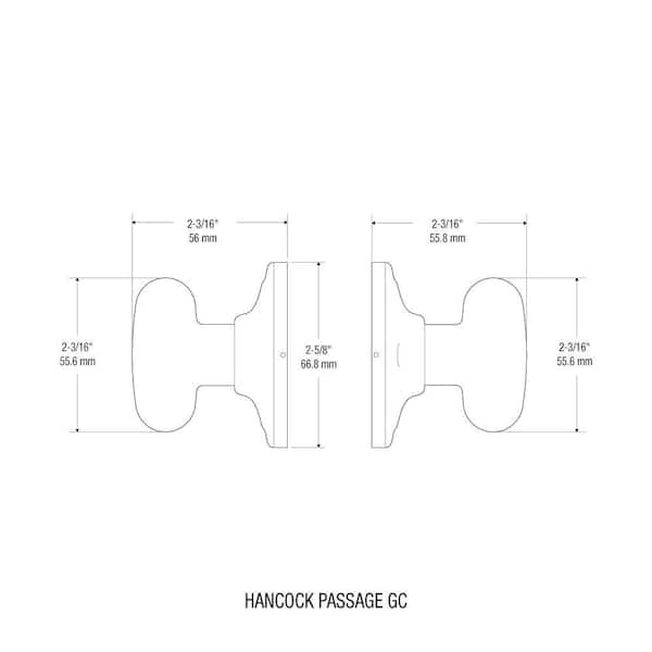 Hancock Satin Nickel Passage Hall/Closet Door Knob Featuring Microban Antimicrobial Technology