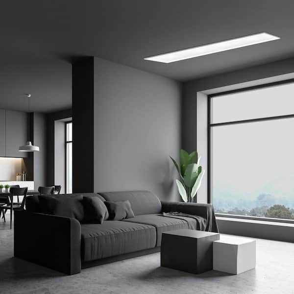 6 in. x 4 ft. 1900 Lumens Dimmable White Integrated LED Flat Panel Ceiling Flush Mount Fixture with Color Change 5CCT