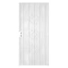 Unique Home Designs 32 in. x 80 in. Del Flor White Surface Mount Outswing Steel Security Door with Expanded Metal Screen