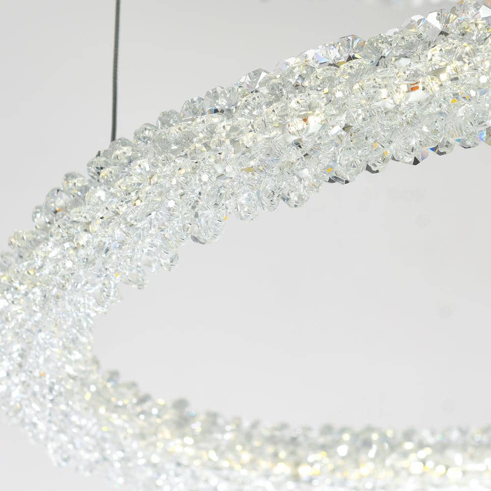 Arielle 32'' Chrome and Crystal Halo LED Chandelier