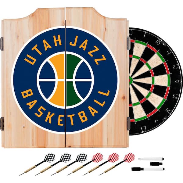 Trademark NBA Utah Jazz Wood Finish Dart Cabinet Set