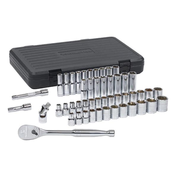 49-Piece GearWrench 80700P 1/2-Inch Drive with SAE/Metric 6 Point Standard and Deep Socket Set