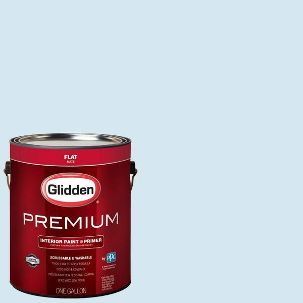 Glidden Premium 1 gal. #HDGB48U Blue Ice Age Flat Interior Paint with Primer