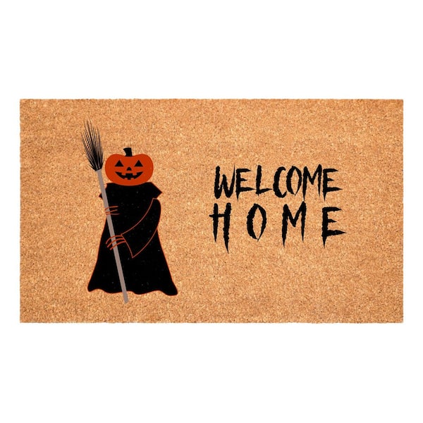 Scary Pumpkin Welcome Home 24 in. x 36 in. Multicolored Indoor/Outdoor Doormat