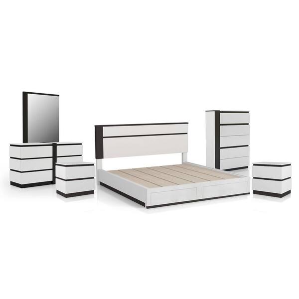 Furniture of America Summit Run 6Piece White Wood Queen Bedroom Set