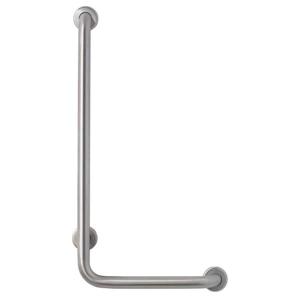 MUSTEE CareGiver 24 in. x 16 in. x 1-1/2 in. Concealed Screw Grab Bar with 90 Degree Angle in Stainless Steel