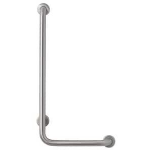 CareGiver 36 in. x 16 in. x 1-1/2 in. Concealed Screw Grab Bar with 90 Degree Angle Left Hand in Stainless Steel